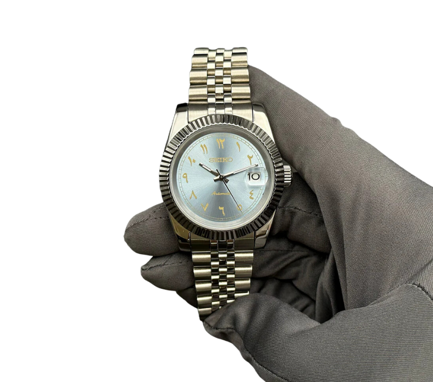 Seiko DJ SkyBlue Arabic 316L - G-custom