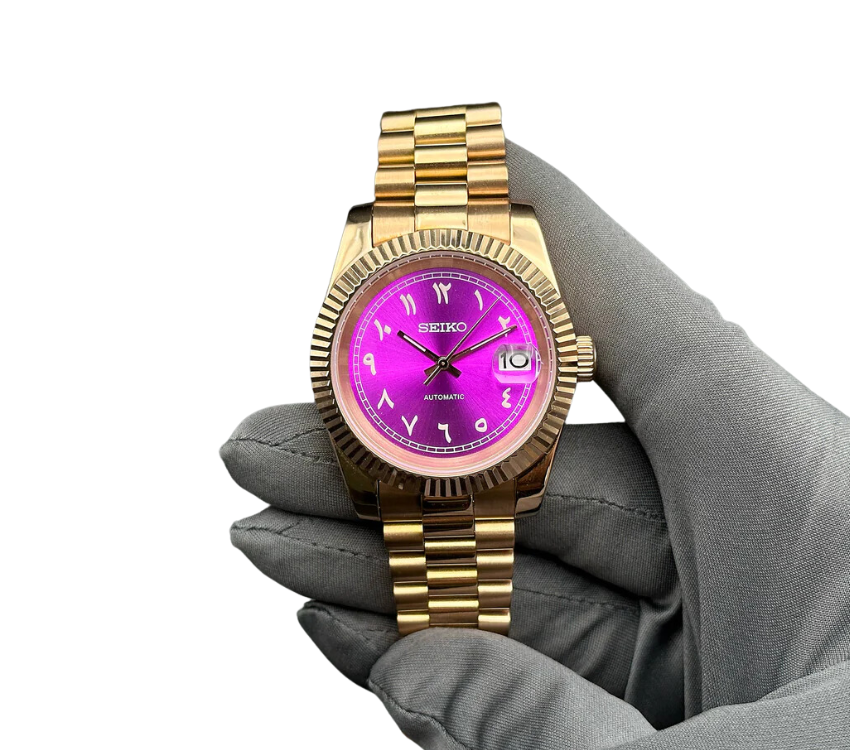 Seiko DJ Purple Gold Arabic - G-custom