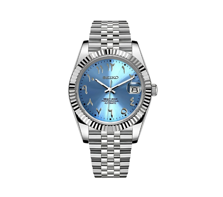 Seiko Ice Blue Arabic Dial - G-custom