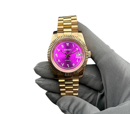 Seiko DJ Purple Gold Arabic - G-custom