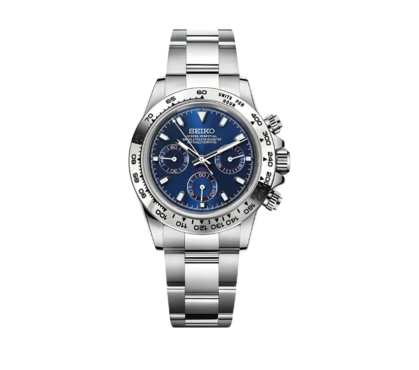 Seiko Daytona Silver Blue - G-custom