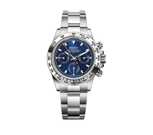 Seiko Daytona Silver Blue - G-custom