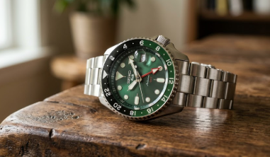 Seiko Sprite SSK035K1 avec cadran vert et lunette bicolore GMT